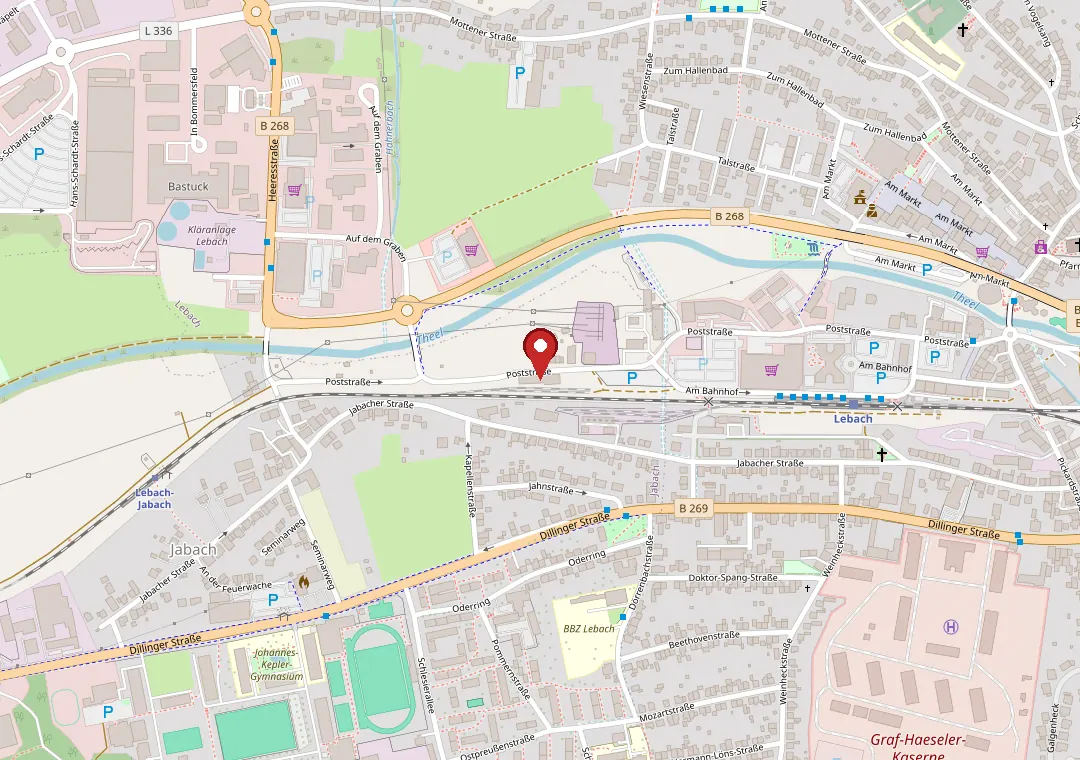 Kartenausschnitt: SBI GmbH, Poststrasse 15, 66822 Lebach